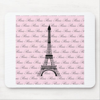 Mousepad Torre Eiffel cor-de-rosa e preta de Paris
