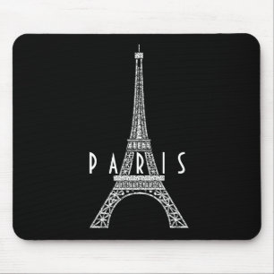 Mousepad Torre Eiffel, de Paris, de cor branca,