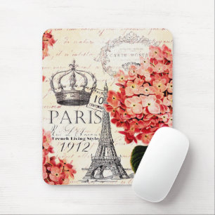 Mousepad Torre Eiffel e hydrangea