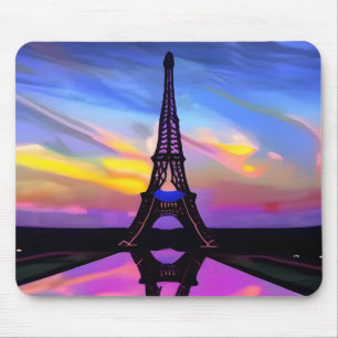 Mousepad Torre Eiffel Picturesca Em Um Sunset Brilhante