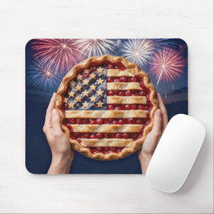 Mousepad Torta de Cereja da Bandeira Americana