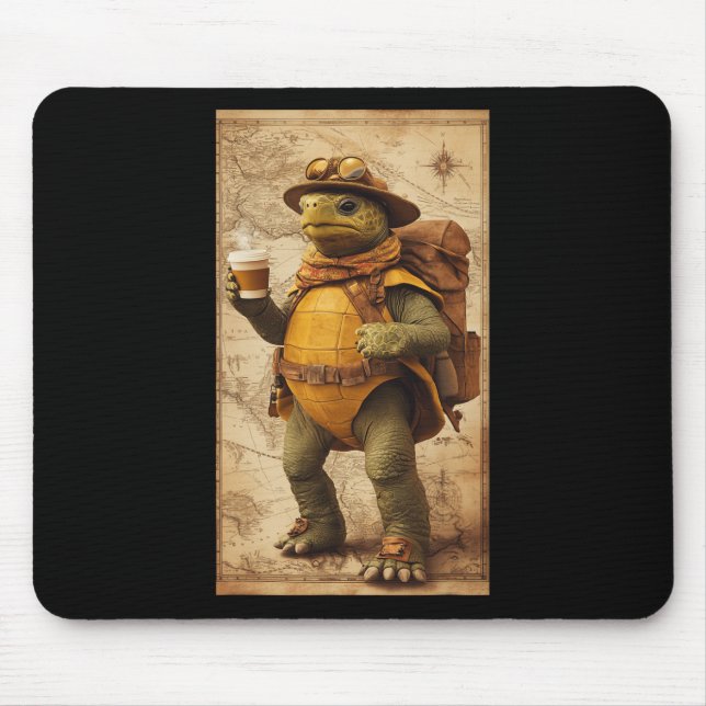 Mousepad Tortoise Explorer Adventure Hiking Travel Nature  (Frente)