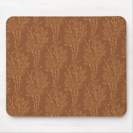 Mousepad Tossed Floral Silhouette Botanical | Burnt Umber
