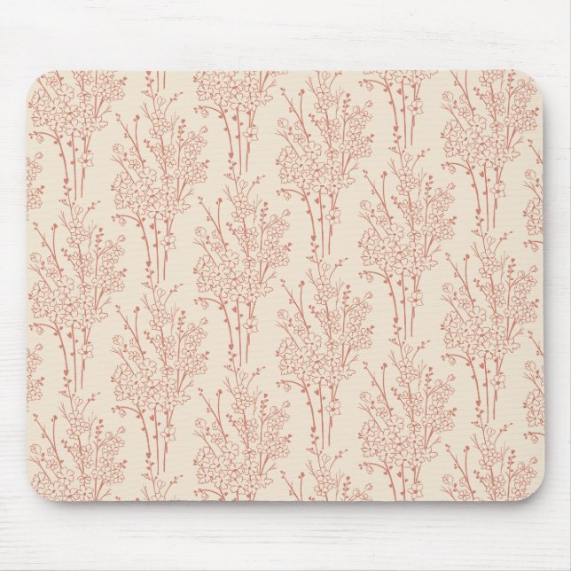 Mousepad Tossed Floral Silhouette Botanical | Warm Sand (Frente)