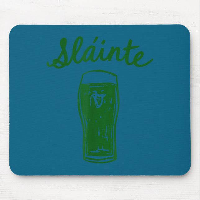 Mousepad Toste gaélico Slainte roteiro pub irlandês vivas  (Frente)