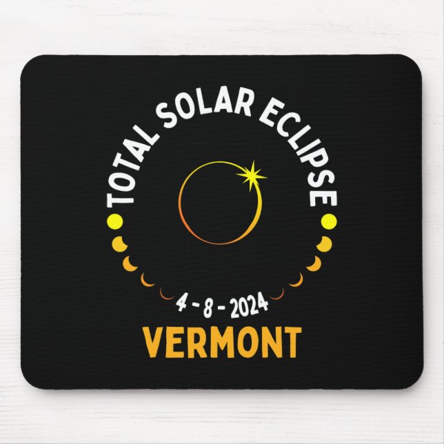 Mousepad Total 04 08 24 Eclipse Solar Total 2024 Vermont (Frente)