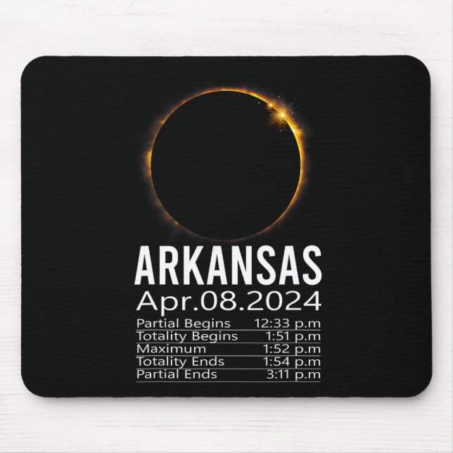 Mousepad Total do Eclipse Solar abril 8 2024 Calendário do  (Frente)