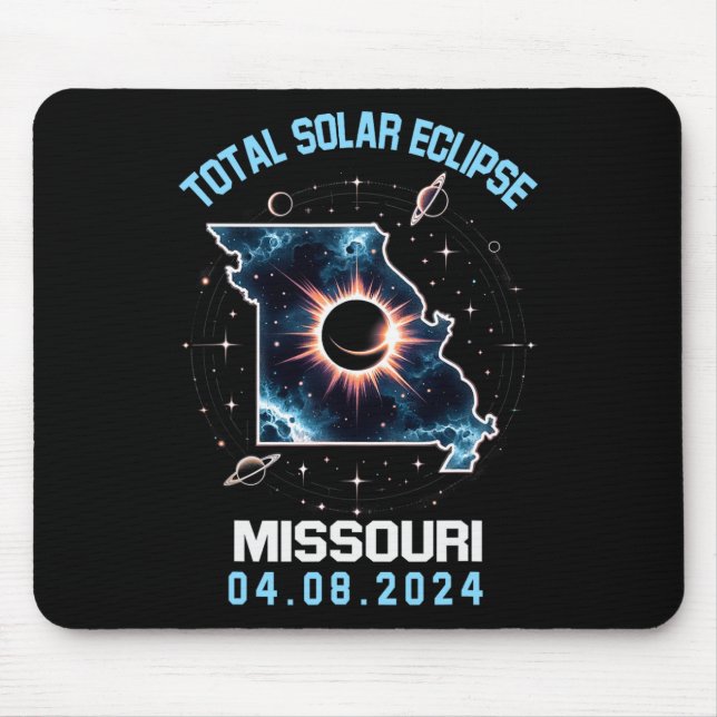 Mousepad Total Eclipse Solar abril 8 2024 Missouri Totalida (Frente)
