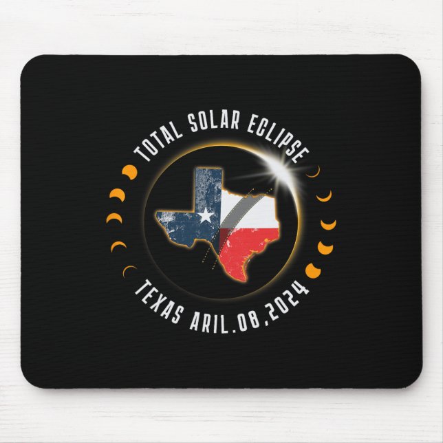Mousepad Total Solar Eclipse América Totalidade Texas 8 de  (Frente)