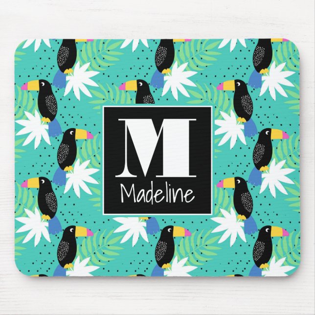 Mousepad Toucans no monograma da cerceta | (Frente)