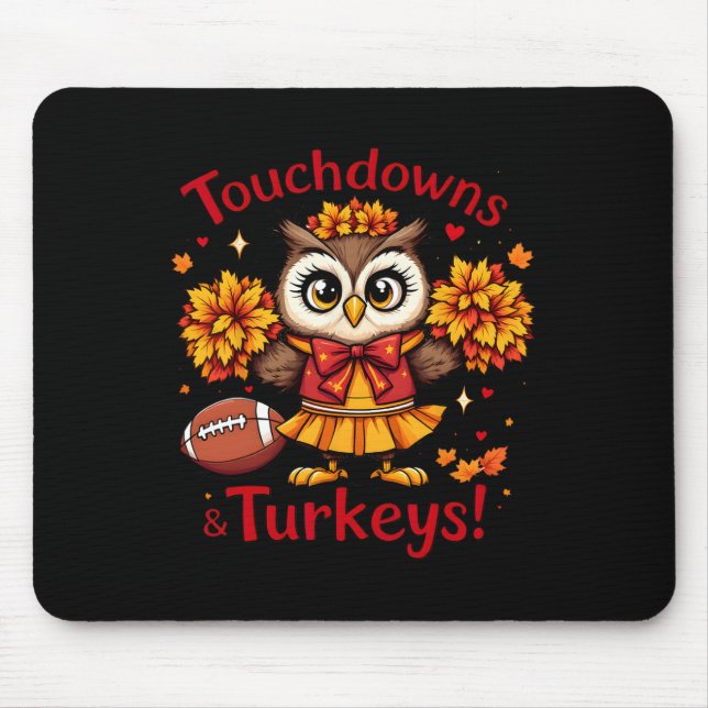 Mousepad Touchdowns E Perus Caem Futebol De Coruja De Outon (Frente)