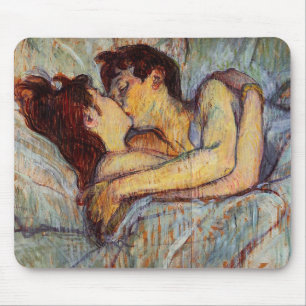 Mousepad Toulouse-Lautrec na cama o tapete do rato do beijo