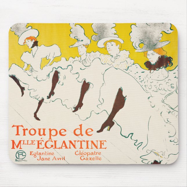 Mousepad Toupe de Mademoiselle Eglantine, Toulouse Lautrec (Frente)