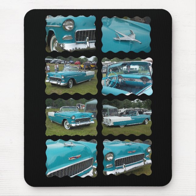 Mousepad touquoise 1955 e branco da colagem do belair (Frente)