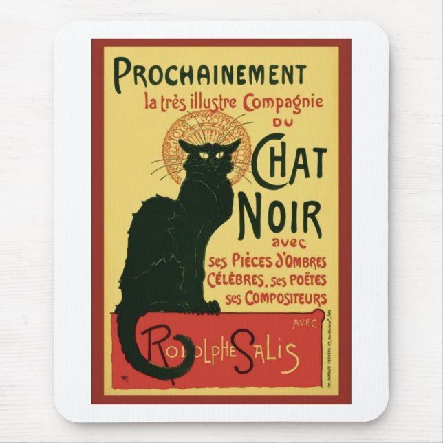 Mousepad Tournée du Chat Noir, Theophile Steinlen (Frente)