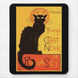 Mousepad Tournée du Conversa Noir, vintage do gato preto de