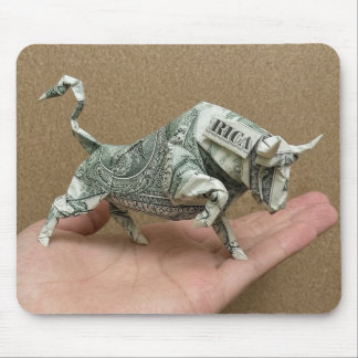 Mousepad Touro de Origami em Dólar