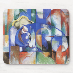 Mousepad Touro mentiroso de Franz Marc, Vintage Cubism Art