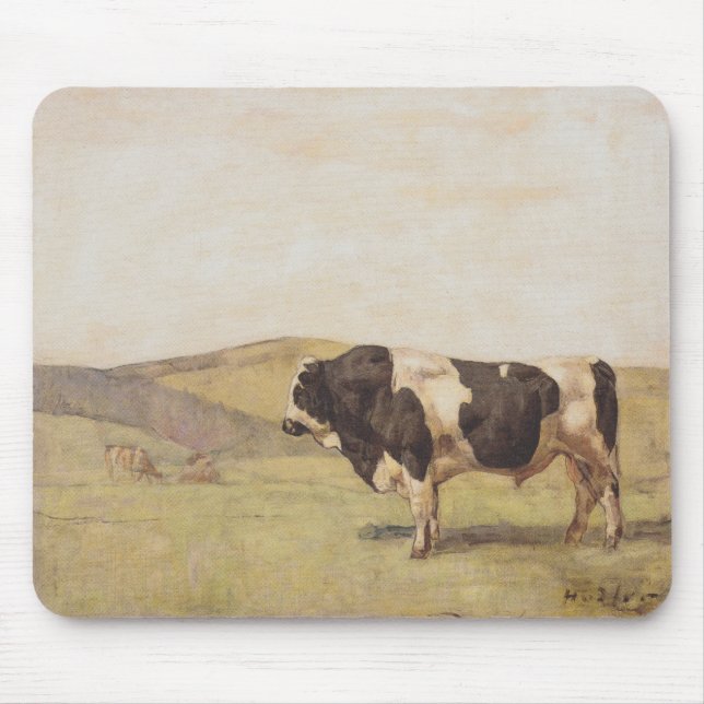 Mousepad Touro numa paisagem suíça (por Ferdinand Hodler) (Frente)