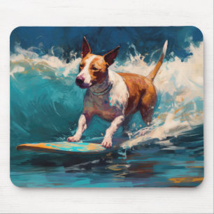 Mousepad Touro Terrier Beach Surfing Painting