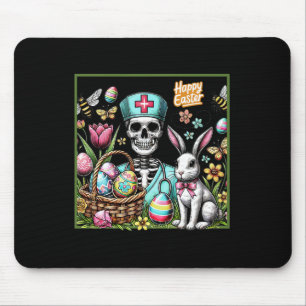 Mousepad Trabalhador da Saúde Dia de Páscoa Esqueleto Coelh