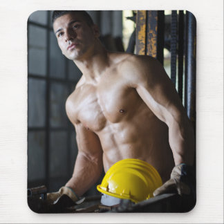 Mousepad Trabalhador De Construção Sexo E Sem Camisa De Car