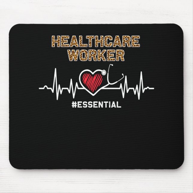 Mousepad Trabalhador de Saúde #Essencial Stetoscope Heartbe (Frente)