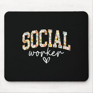 Mousepad Trabalhador Social Floral, Conselheiro Escolar, Tr