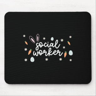 Mousepad Trabalhador Social Páscoa Escola Ovos Coelhinhos