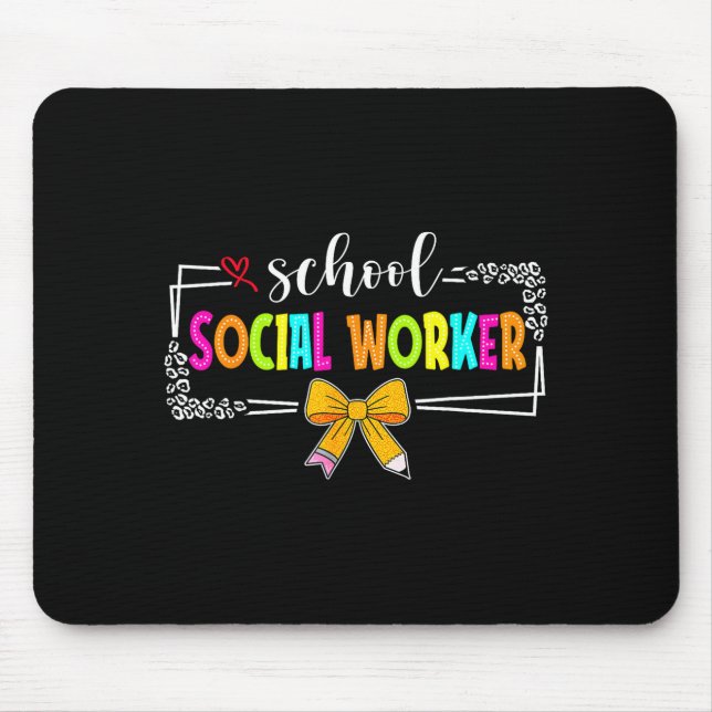 Mousepad Trabalhadora Social Escolar Verão Mulheres Engraça (Frente)
