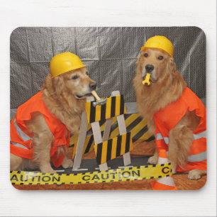 Mousepad Trabalhadores da construção do golden retriever