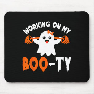 Mousepad Trabalhando no meu Boo-ty Gym Booty Boo-tee Ghost