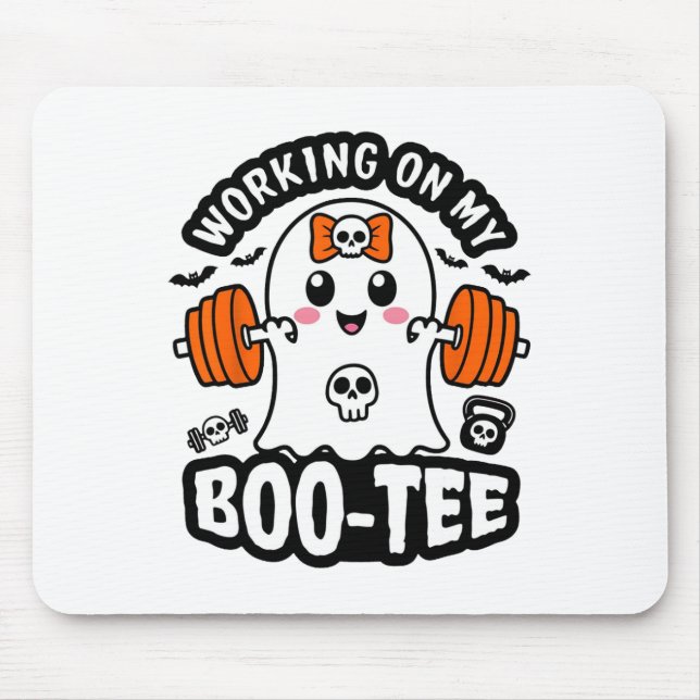 Mousepad Trabalhando no meu Morto de Tee Halloween Levanta  (Frente)