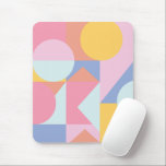 Mousepad Trabalho de arte de Colagem de Formas Geométricas<br><div class="desc">Esta divertida e nova colagem gráfica de design apresenta formas geométricas simples em uma paleta de cores bonitas de pastéis e sopros suaves.</div>