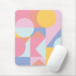 Mousepad Trabalho de arte de Colagem de Formas Geométricas<br><div class="desc">Esta divertida e nova colagem gráfica de design apresenta formas geométricas simples em uma paleta de cores bonitas de pastéis e sopros suaves.</div>