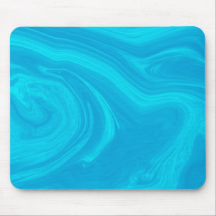 Mousepad Trabalho de arte de mármore líquido azul Abstrat