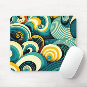 Mousepad Trabalho de arte de Ondas Hippie Coloridas abstrat