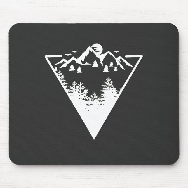 Mousepad Trabalho de arte de quadro de triângulo com paisag (Frente)