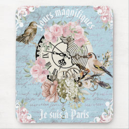 Mousepad Trabalho de arte Ephemera Floral, uma fratura ador