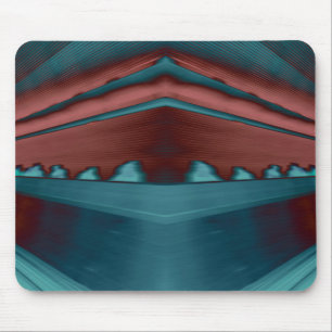Mousepad Trabalho de arte futurista legal, em vermelho e az