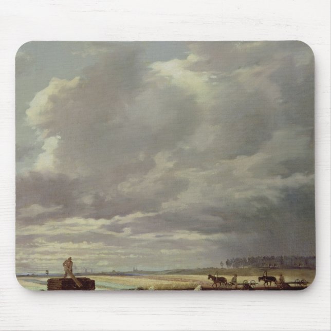 Mousepad Trabalho de construção em uma linha Railway, 1871 (Frente)