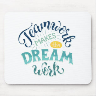 Mousepad Trabalho em equipe Faz O Sonho Funcionar
