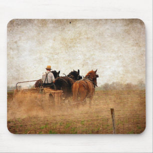 Mousepad Trabalho no Campo Alimentado com Cavalos