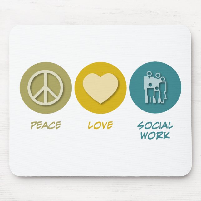 Mousepad Trabalho social do amor da paz (Frente)