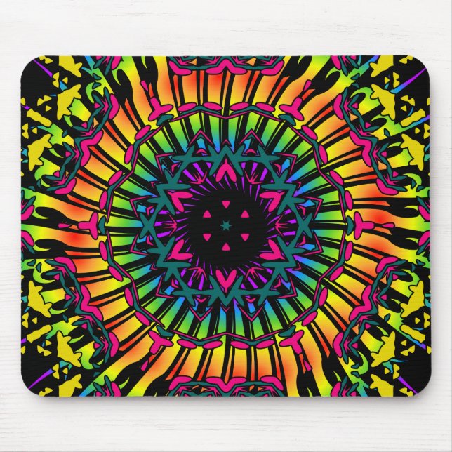 Mousepad Trabalhos de arte psicadélicos do caleidoscópio: (Frente)
