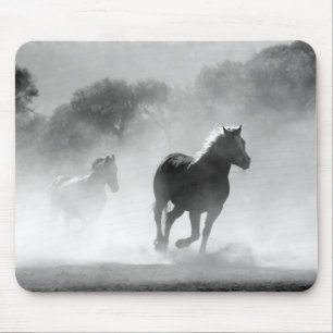Mousepad Trabalhos de arte Running pretos & brancos da foto