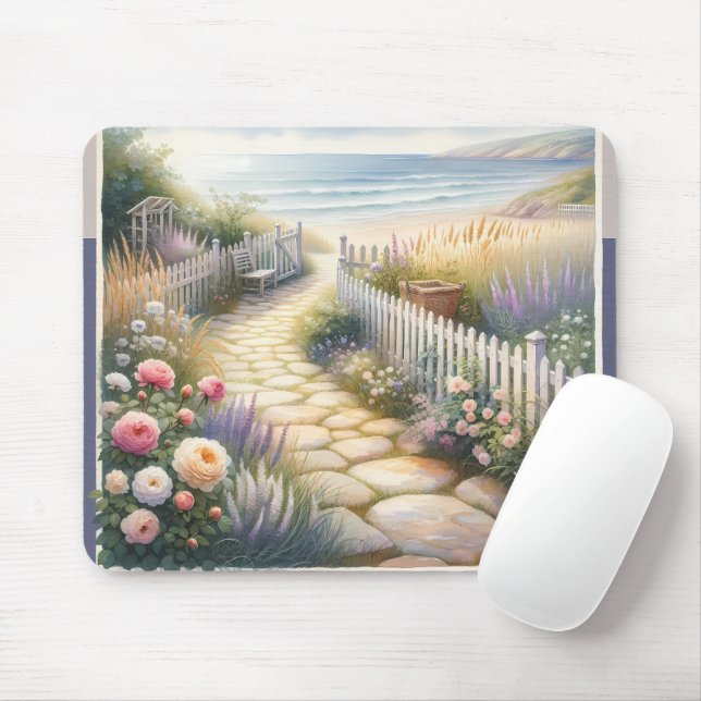 Mousepad Traçado do Jardim de Algodão no Mar (Com mouse)