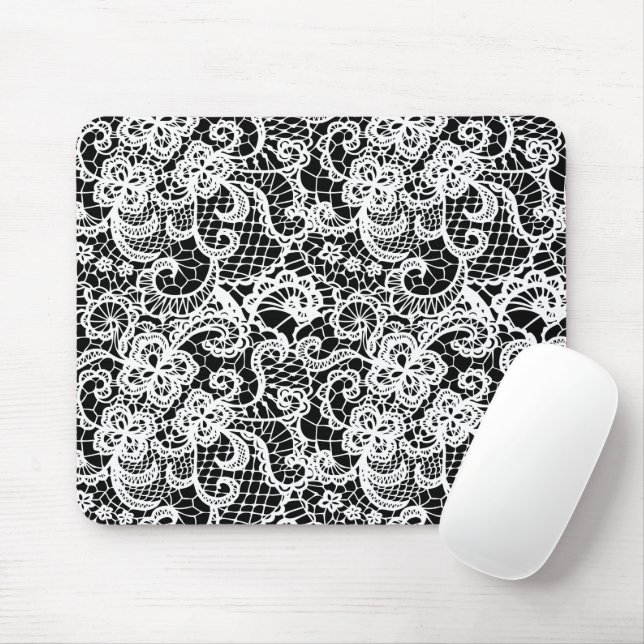 Mousepad Traço Branco No Suporte Preto Do Rato (Com mouse)