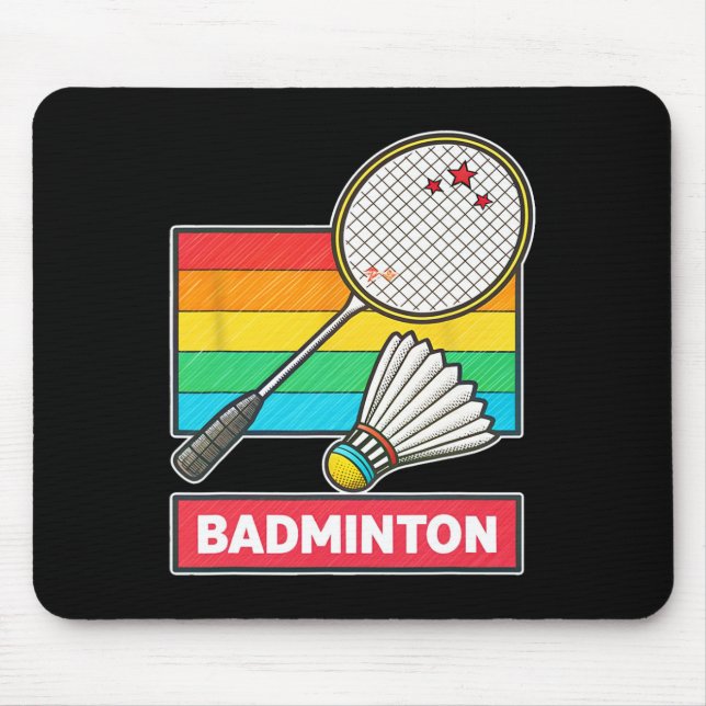 Mousepad Traço De Bola De Bastão De Estilo Retroativo E Enc (Frente)