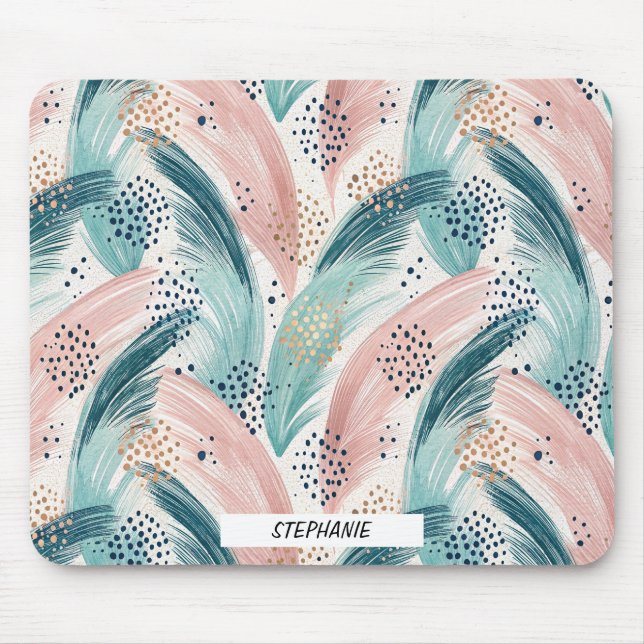 Mousepad Traço de fluxo e padrão de Abstrato de ponto Doura (Frente)